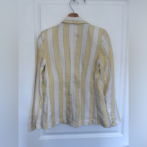 Stripped NEW FRAME 100% Linen Stripe Blazer size 0 - Picture 15 of 17